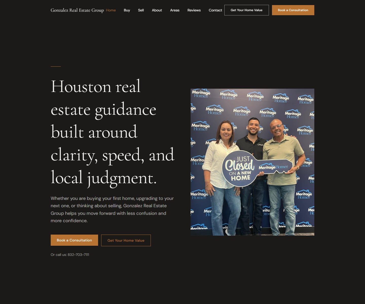 Gonzalez Realty Group real estate website homepage
